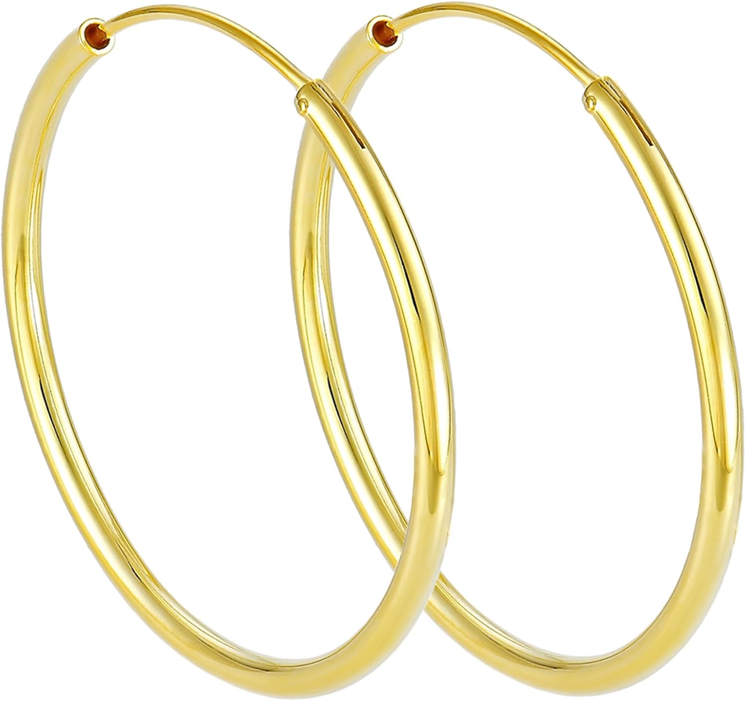 YL Hoop Earrings 925 Sterling Silver Polished Circle Earring 20-50 MM Hoops Diameter Jewelry for Women