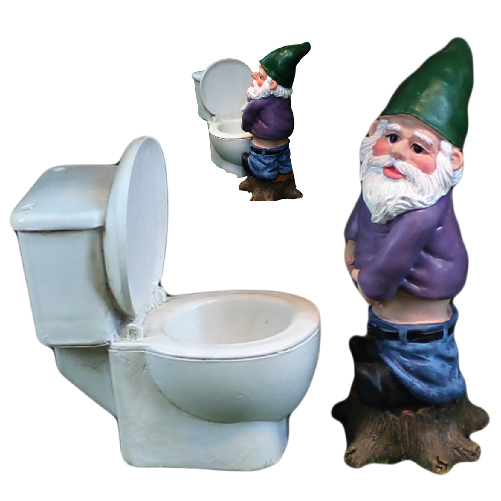 Garden Gnomes Funny Garden Gnomes with Toilet Gnome Decor, Resin Decorations for Yard, Patio