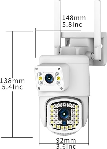 Miniatura 9 de Cámara de seguridad PTZ de doble lente para exteriores, cámara de vigilancia WiFi de 4MP con visión nocturna, detección de movimiento, seguimiento y