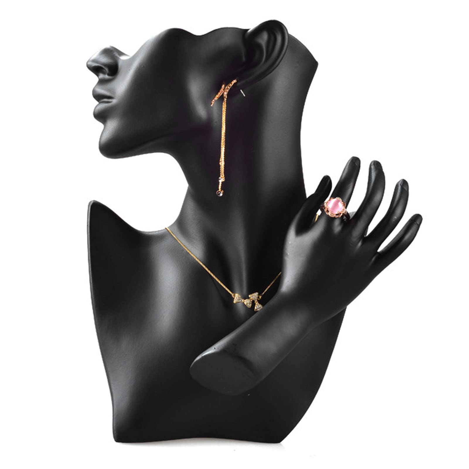 Présentoirs à bijoux BestAlice : mannequin main et buste résine pour colliers