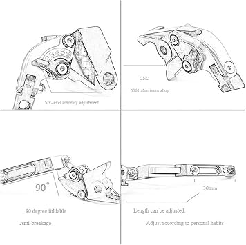 Adjustable CNC Brake Lever For Suzuki GIXXER 250 SF 250SF 150 125 2020-2023 Motorcycle CNC Adjustable Extendable Folding Brake Clutch Levers Motorbike Parts(C)