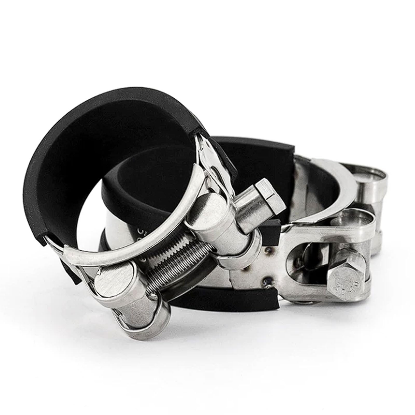 Fascette per tubi in acciaio inox 316 ad alta resistenza rinforzate stile europeo, 8 pezzi di clip per tubi e fascette con striscia in gomma Fibbia di fissaggio(Ф52-55)