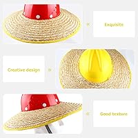 Vista 5 de Mipcase Sombrero duro, sombrero de paja tejida de paja completa, protección de extensión de protección para el sol, visera solar, accesorios