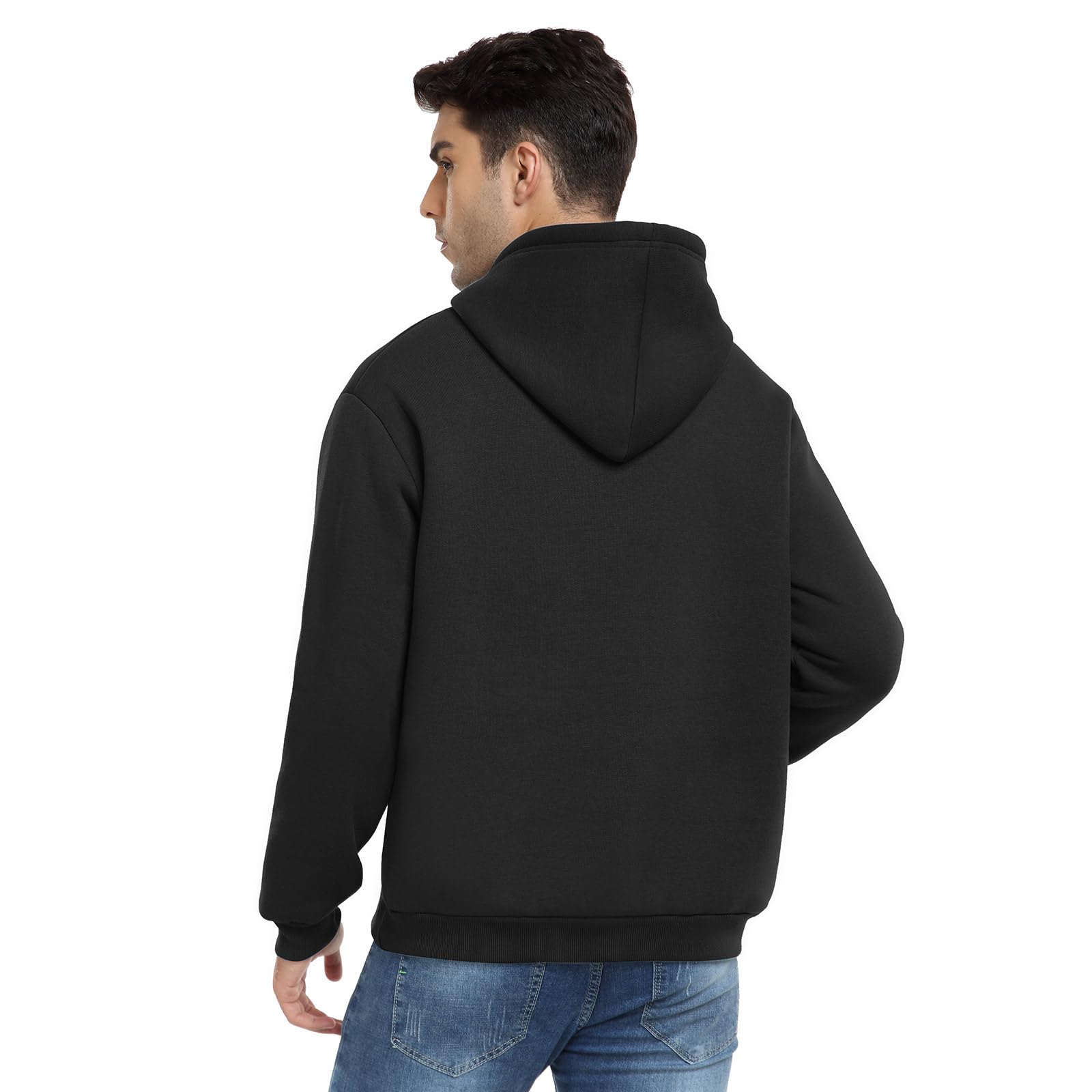 Nadeer Felpe con Cappuccio Uomo Felpa in Pile Manica Lunga Hoodies Invernale Caldo Sweatshirt Pullover con Tasche Sport Fitness
