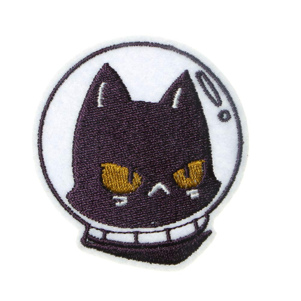 JPT - Cat Space Explorer Astronaut Planet NASA Cute Cartoon Kids Embroidered Applique Iron / Sew on Patches Badge Cute Logo Patch on Vest Jacket Shirt Hat Jean Clothing Bag
