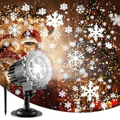JLGCUF-Christmas Snowflake Projector Lights, Led Projector Lamp Outdoor, Christmas Decorations Lighting for Indoor/Outdoor Xmas Holiday Party Garden Patio