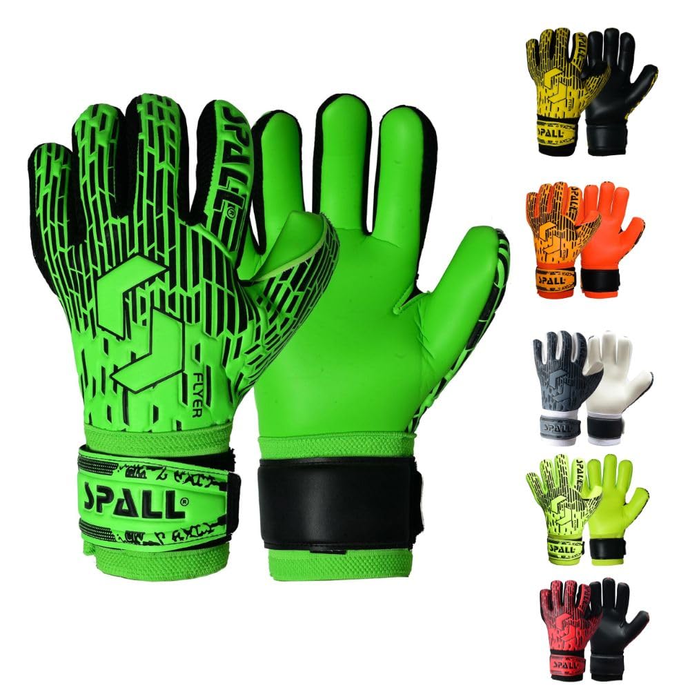 Goalkeeper Gloves with Strong Grips Palms to Give Hand Finger Protection to Prevent Injuries For Football Soccer Goalie Training Gloves for Youth & Adult BY SPALL