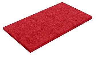 Virginia Abrasives 12" x 18" x 1" Red Floor Maintenance Pads Non-Woven Synthetic, 5 Pack for Light Cleaning, Buffing & Daily Maintenance with Orbital Floor Machines