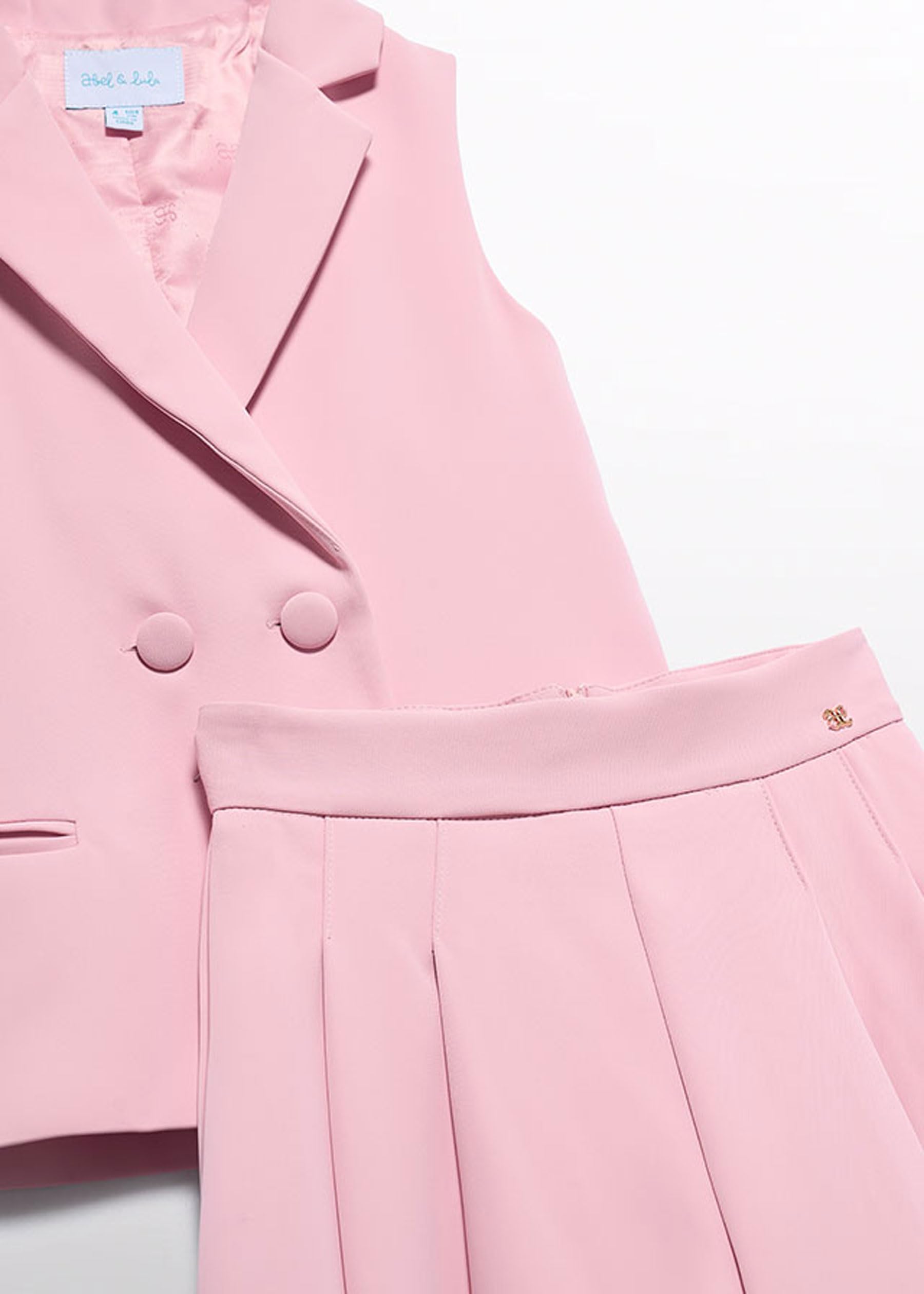 ABEL & Lula Traje Bermuda Crepe para niña Rosa
