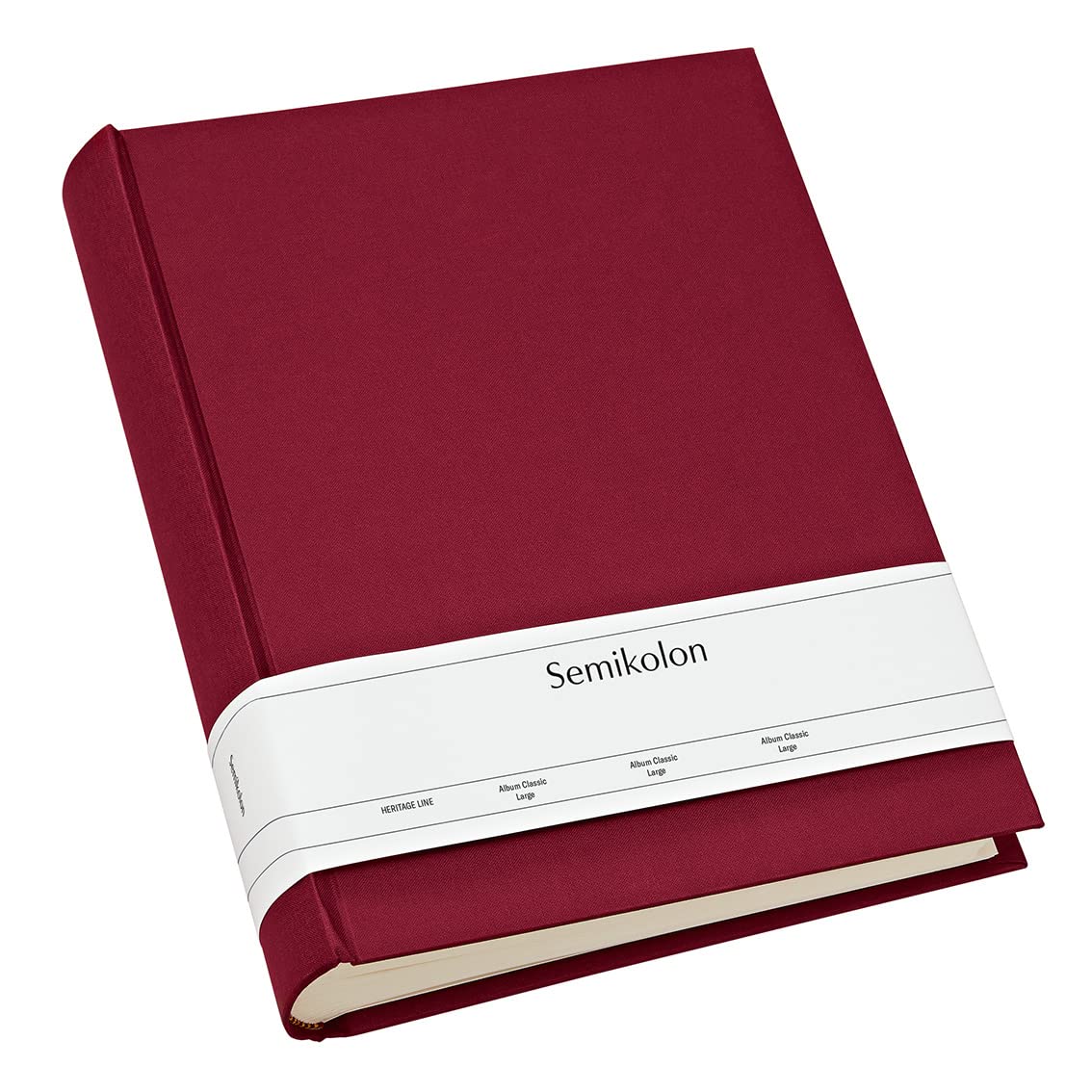 Semikolon 351024 Álbum de fotos Classic Large - 24,5 x 30,5 cm - 130 páginas de color crema, para 260 fotos - burdeos rojo oscuro