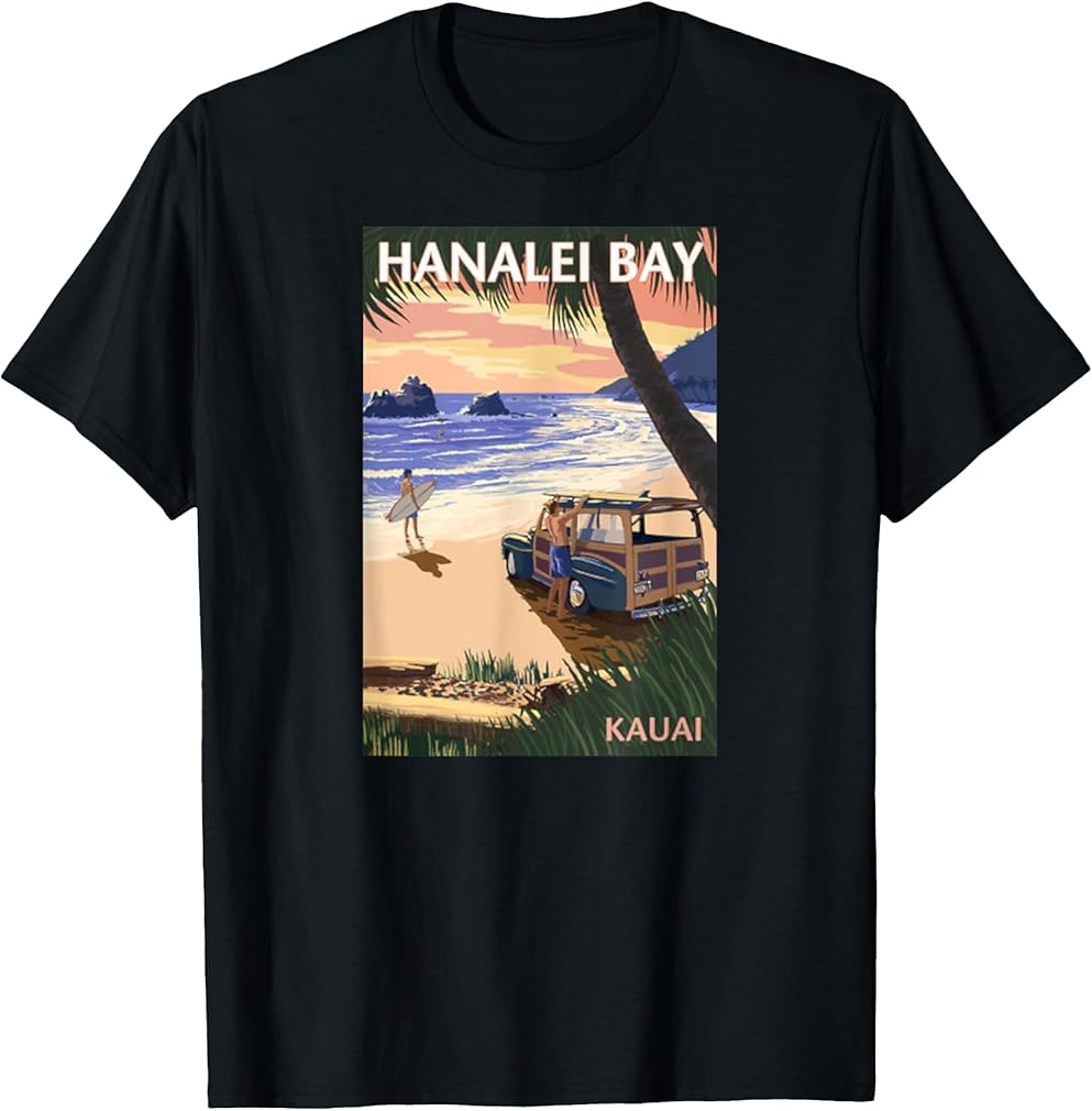 Poster Kauai Hanalei Bay Hawaii T-Shirt