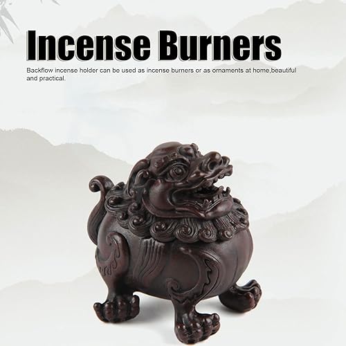 Miniatura 7 de Soporte de incienso de reflujo de aleación con diseño de león para inciensos, cono, dormitorios, oficinas, ornamento, regalos