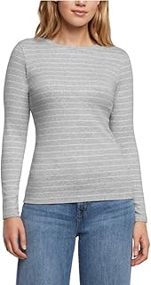 Womens Long Sleeve Clasic Fit Cotton Blend Crewneck Tee Top