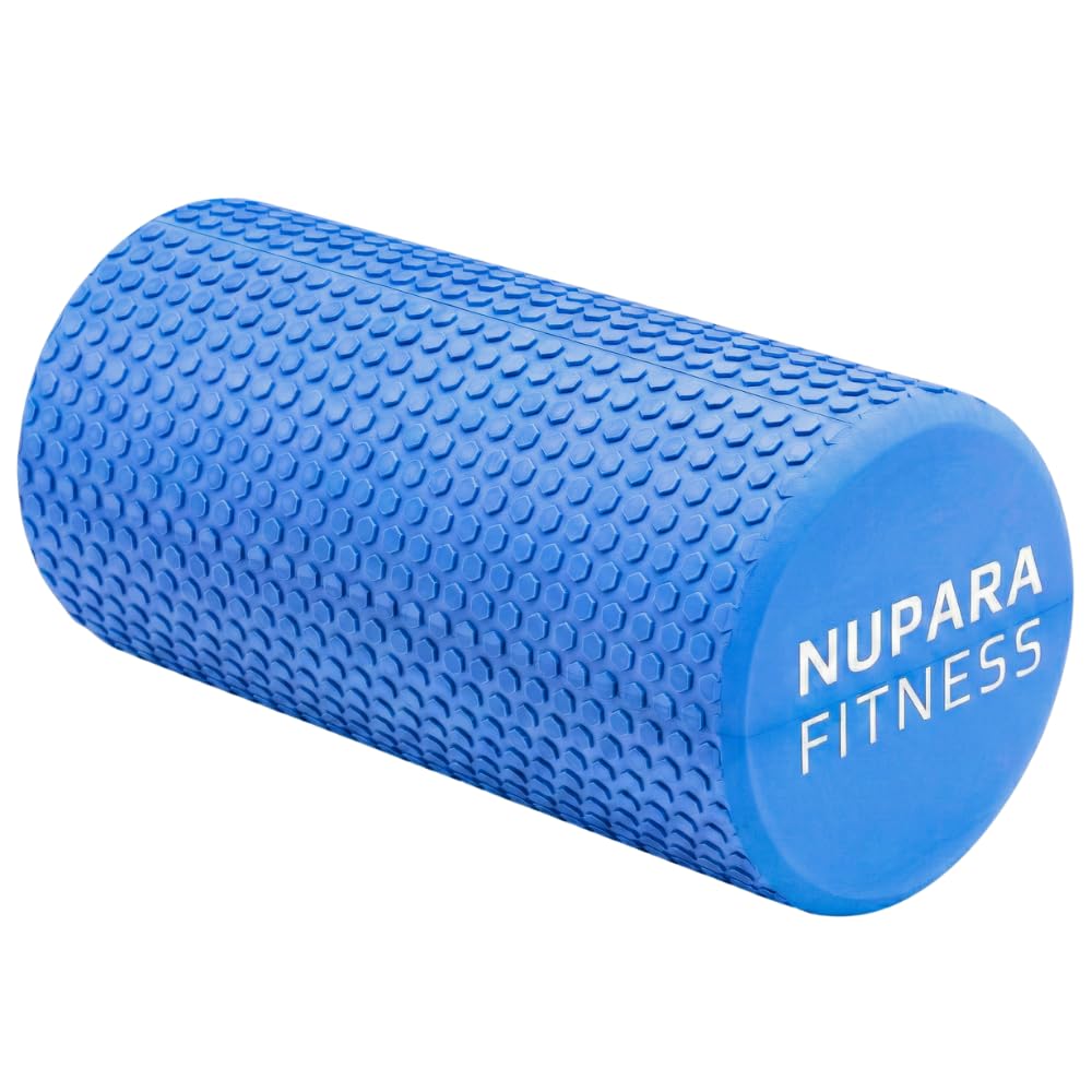 Rullo in schiuma per muscoli della schiena, gambe e tessuti profondi, per corsa, ciclismo, sport, esercizio, recupero, fisioterapia, yoga e pilates (blu scuro, 30,5 cm, medio)