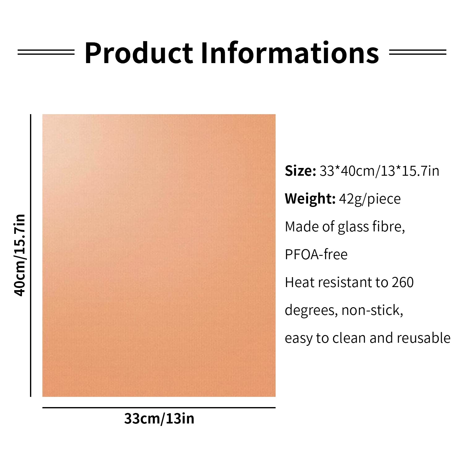 Dsoar Grill Mat Set of 6 Non-Stick BBQ Sheets Grill Mats Reusable & PFOA Free, 13x15.7inch(Copper)