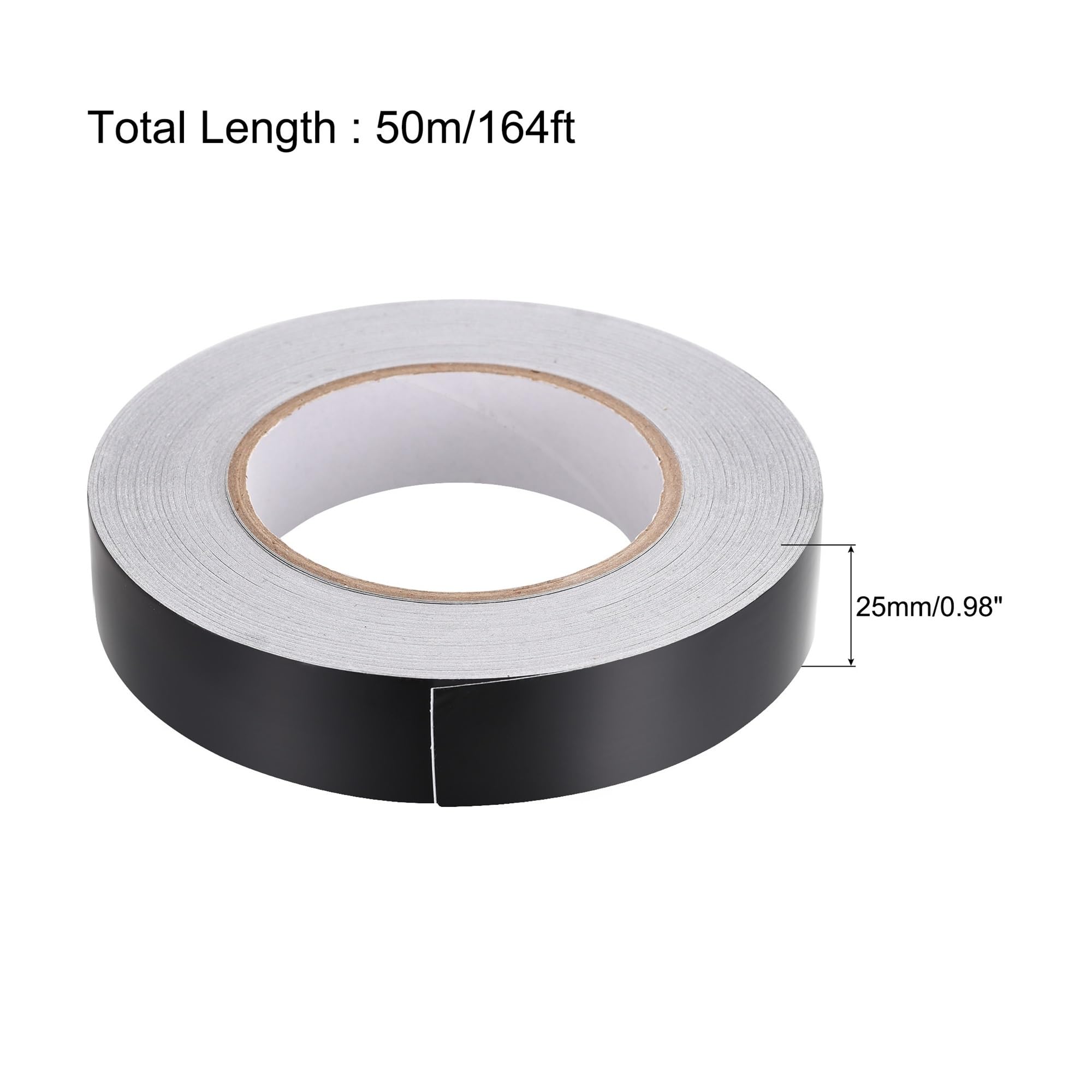 Rotolo di nastro in foglio di alluminio, Nastro isolante in foglio di alluminio autoadesivo nero for sigillatura ad alta temperatura 10-55 mm | 55mm