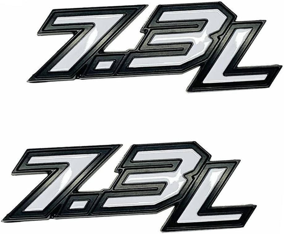 2X 7.3L Emblems 3D Badge Powerstroke Power Stroke Turbo Die