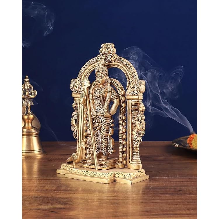 UGRA Brass Lord Murugan Statue - 23 cm Golden Finish India | Ubuy