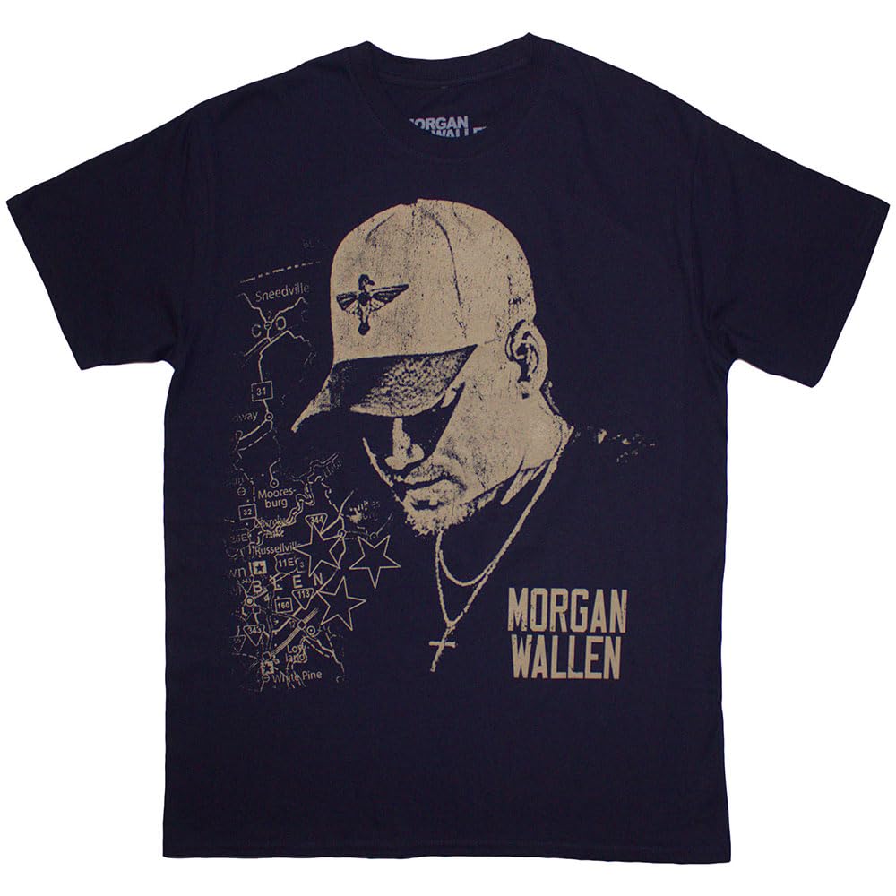 Morgan Wallen Cap Logo T Shirt XL Blue