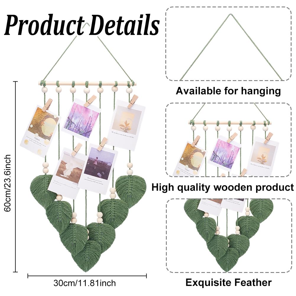 FREEBLOSS Set Macramé Feuille Kit Feuille Macramé Kit de Suspension Murale Macramé Feuille mur de Photos de Feuilles de Macarame Kits de Macramé pour Débutants Tapisserie de Feuilles de Macramé