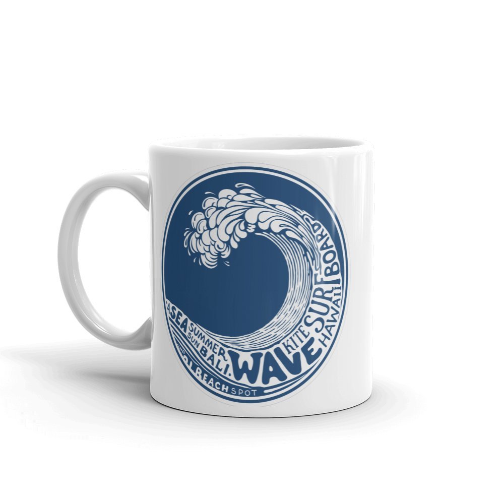 Dv Mugs Ltd Multi Awesome Blue Surf Wave Mug - Surfing Surfer Kite Board Beach Hawaii #4196