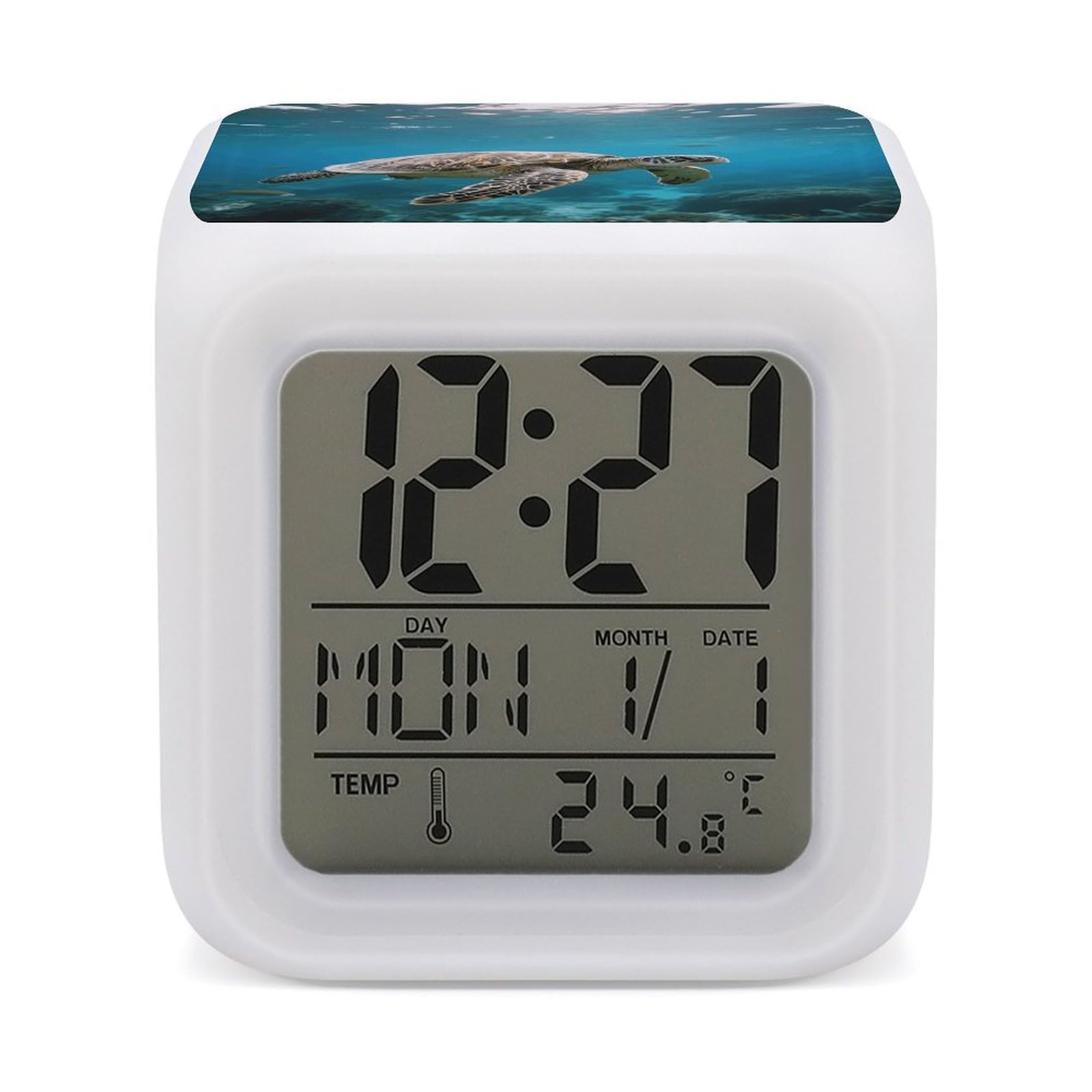 Reloj digital LED de tortugas marinas para solucionar mañanas difíciles y despertares tardíos