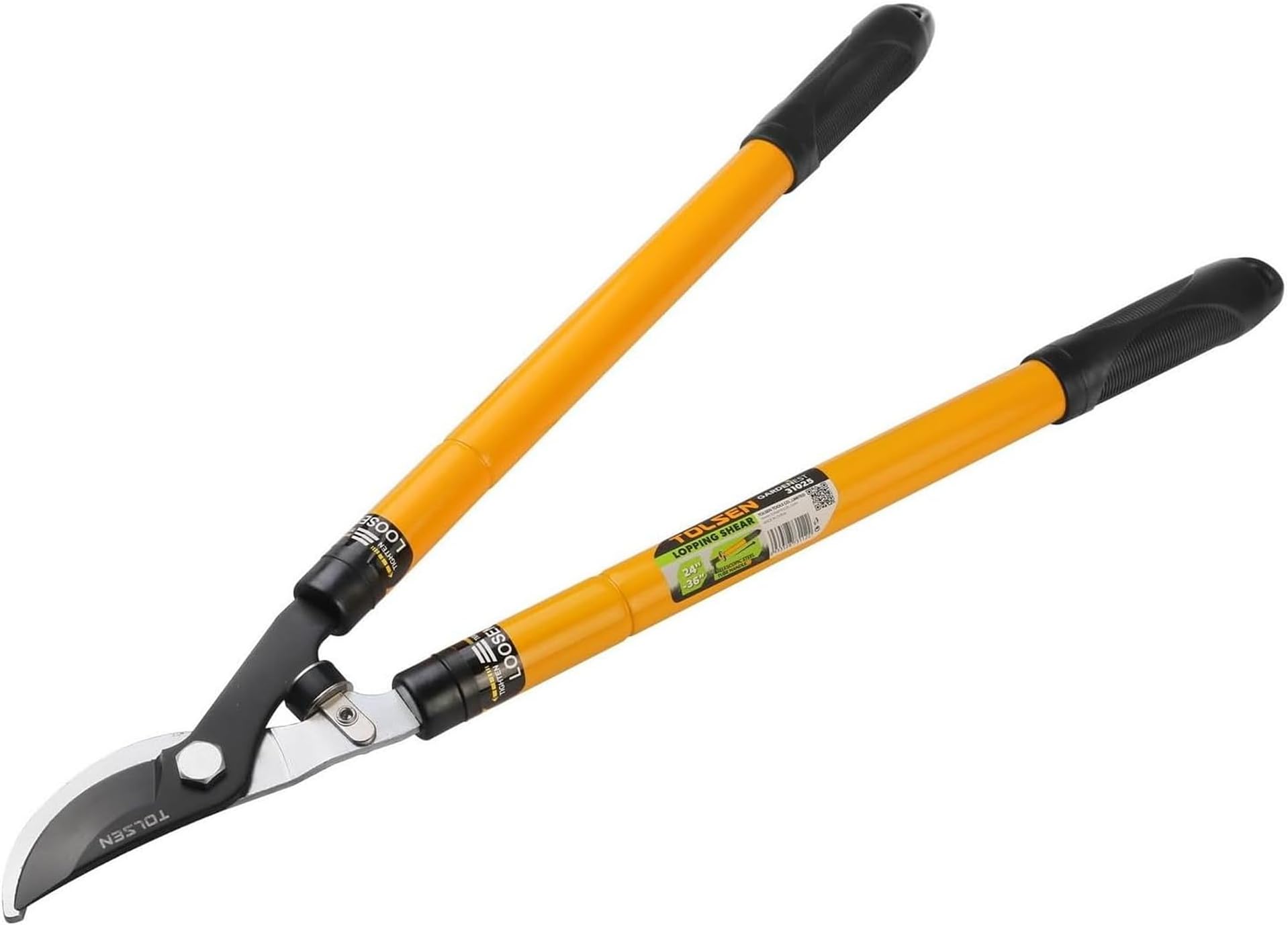 Tolsen Bypass Loppers and Pruners, Telescoping Tree Pruner, Anvil Lopper, Ratchet Extendable Handle from 26-36 Inches, Heavy Duty Branch Cutters, Pruning Shears, Tree Clippers, Ratchet Anvil Lopper