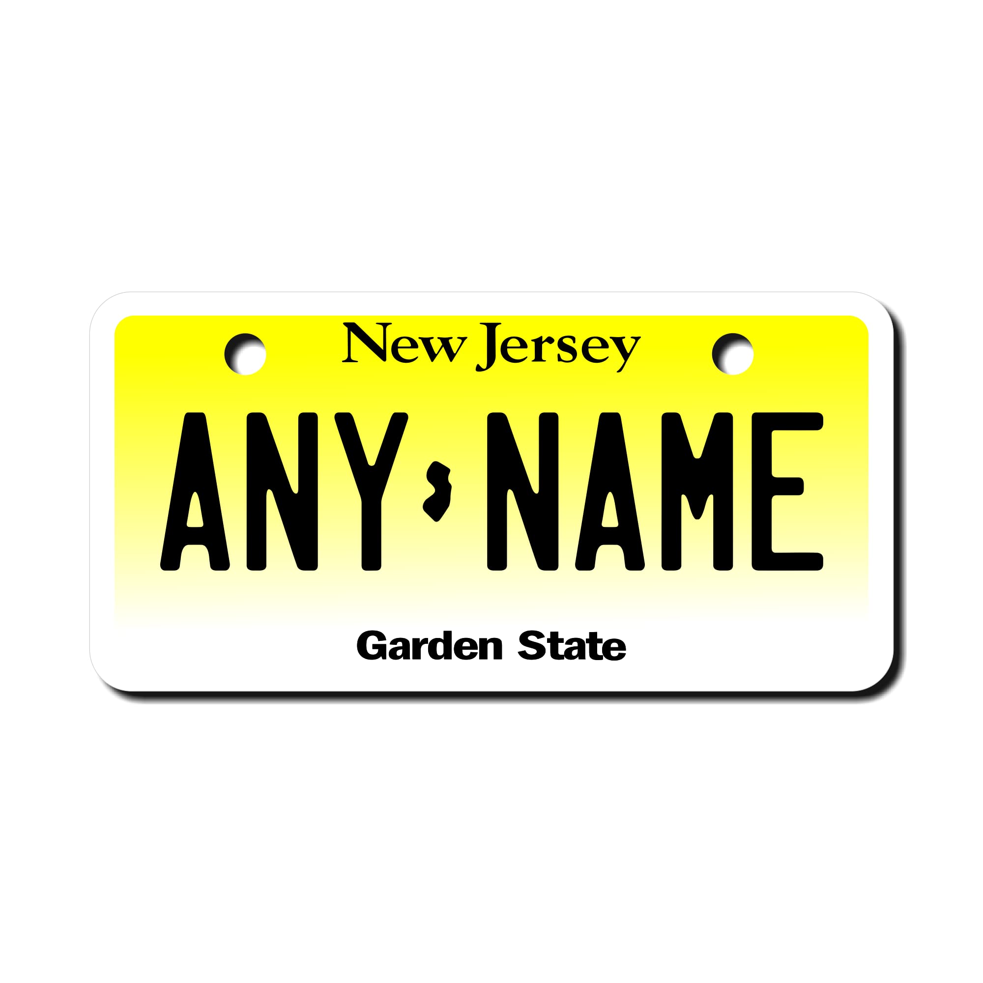TEAMLOGO - Personalized New Jersey Souvenir License Plate - Custom Aluminum Name, Text, or Number Plate - Customized License Bike Accessories, Kids Toy Car Signs and Gift - (Ver 1, 2" x 4")