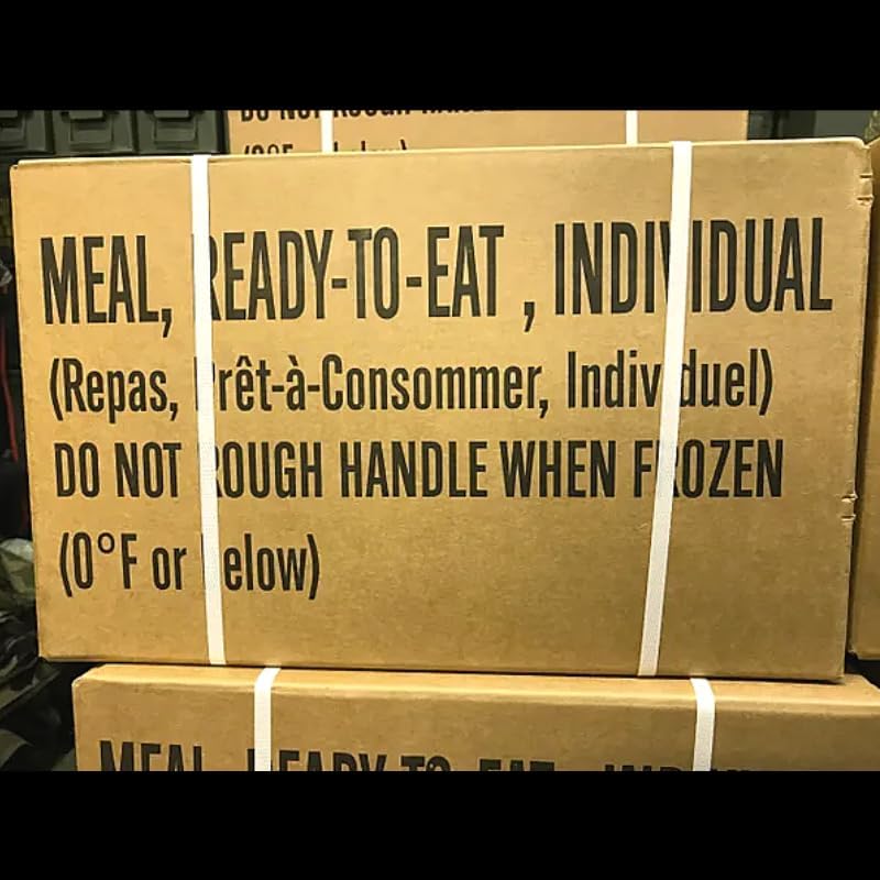 MRE (Ready-to-Eat) Meal Kit A and B Bundle Cases - Genuine U.S. Military Surplus Supply Box with Heater - Nutritional Emergency Food Bulk - Survival Food Rations Pack - Inspection Date 2025 or Better