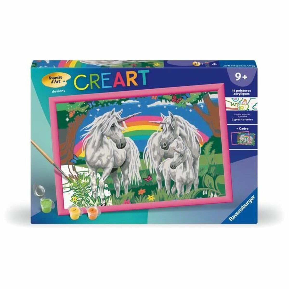 Ravensburger CreArt Kids 31x21cm Au Pays des licornes, Peinture Kit par numéros Numéro d'Art, Des 9 ans, 25849