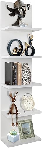 Miniatura 14 de Homaterial Estante de pared de 5 niveles, estantes montados en la pared para sala de estar, dormitorio, estantes flotantes organizadores de