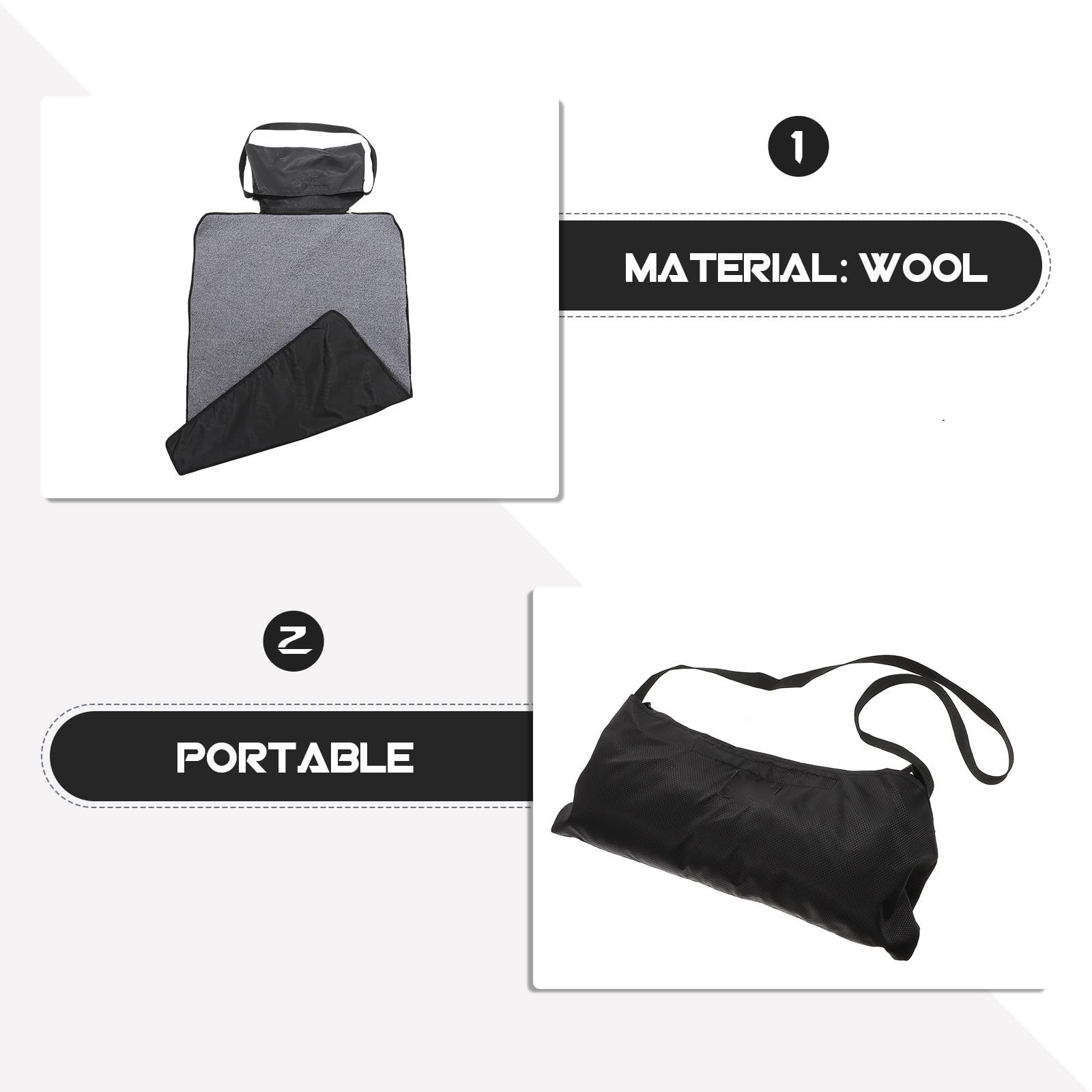 SUPVOX Manta Plegable Multifuncional y Portátil Negra de Lana para Mascotas Manta Cálida Adecuado para Exteriores para Perros y Gatos