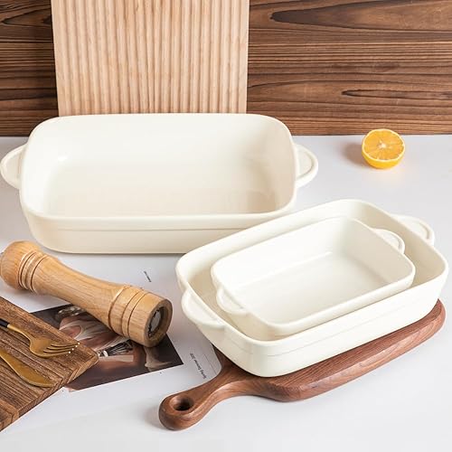 Miniatura 13 de Sweejar Ceramic Baking Dish, Rectangular Small Baking Pan with Double Handles, 20 Oz for Cooking, Brownie, Kitchen, 6.5 x 4.9 x 1.8 Inches(Red)