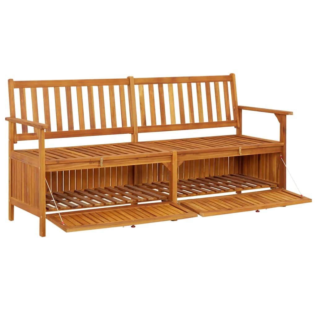 PURADAY Truhenbank 170 cm Massivholz Akazie Truhenbank mit Stauraum Gartentruhe Sitzbank Gartenbank Holz Sitzbank Outdoor Sitztruhe mit Stauraum Outdoor