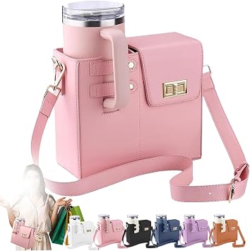 2026 New Stanley Purse Cup Holder Bag Crossbody Water Cup Storage Bag Portable Cups Purses Stanley Cup Purse Holder 40 Oz Perfect Valentines Day Gift Gift Pink
