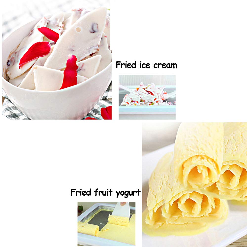 DIY Ice Cream Maker, Gebakken Yoghurt Maker, Mini Gebakken Ice Tray, Kleine Fruit Icecream Rolls Machine, voor Kind, Keuken Gereedschap, Beste Gift Blauw