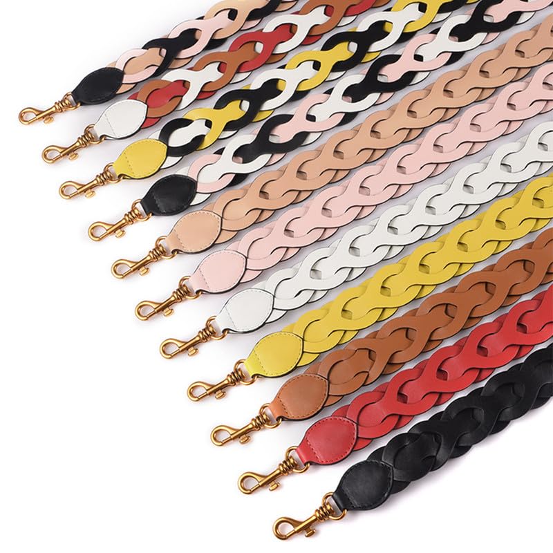 Sangle de sac Weaving Waves en cuir de qualité supérieure et boucles noires