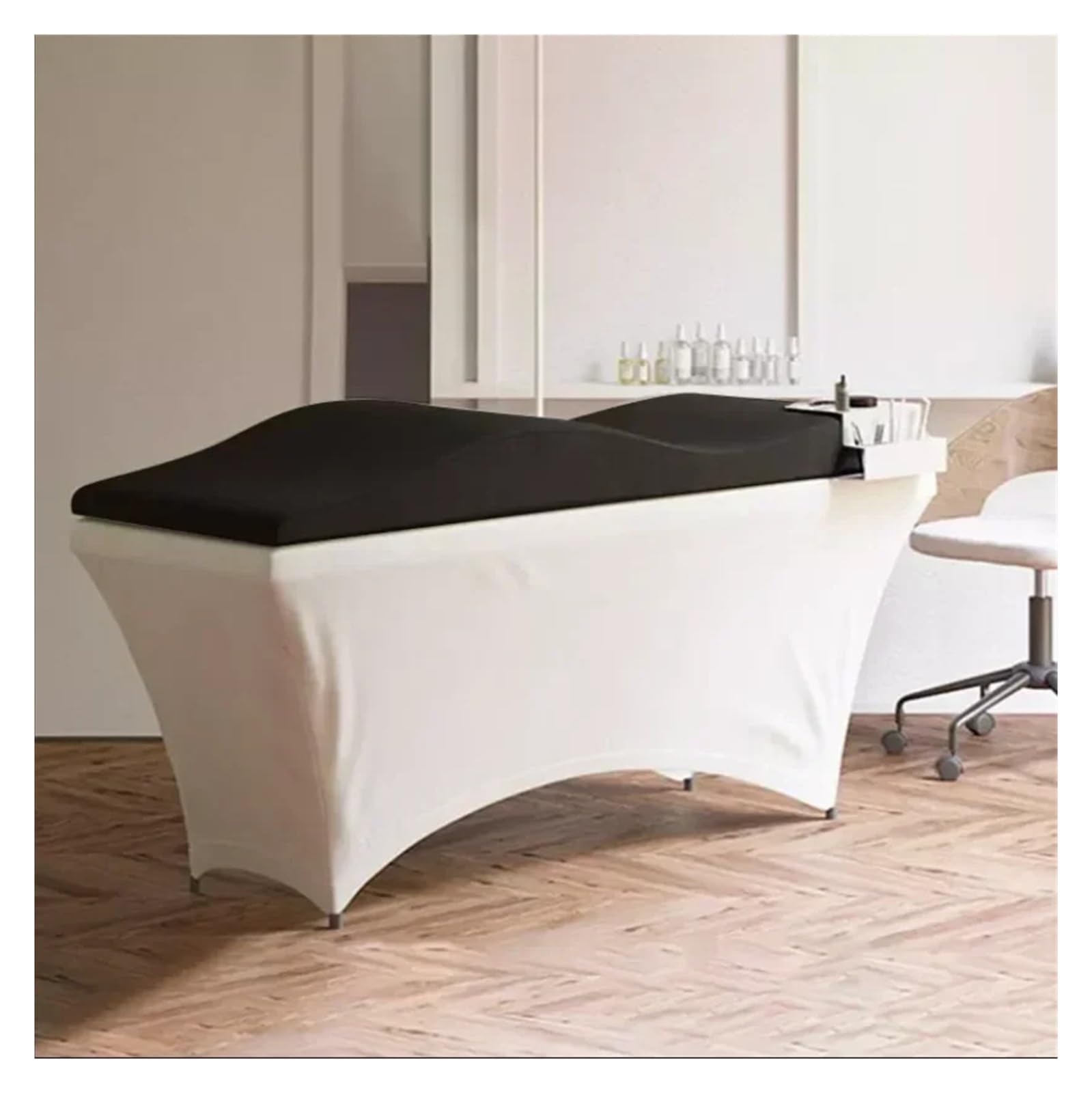 Curved Mattress Bed Topper Mattress Eyelash Foam Beauty Bed Curved Topper Salon Spa Cover Lash(White)