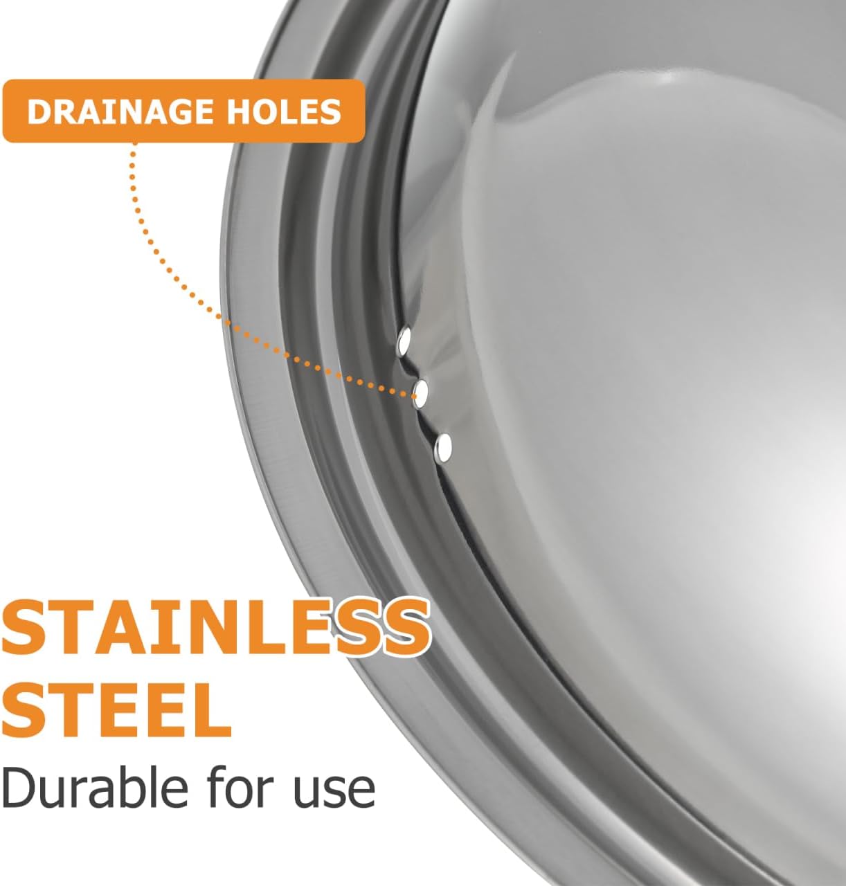 Tofficu 14 Inch Stainless Steel Wok Lid Anti-Scalding Pot Cover with Thickened Design Heat-Resistant Handle Universal Pan Lid for Cookware and Skillet Kitchen Use