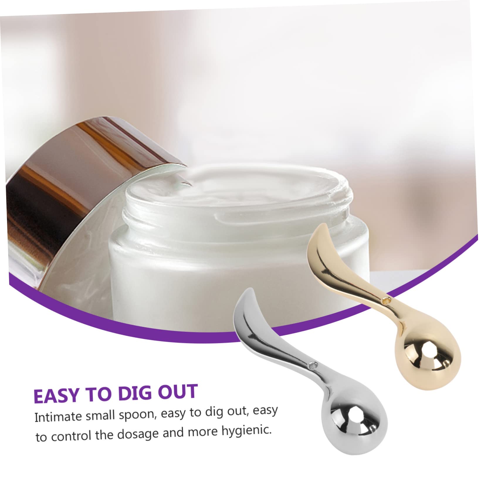 Healvian 10pezzi Cucchiai Mini Per Crema Viso Di Strumenti Cosmetici Per Applicazione Di Lozioni Sieri Per Massaggi Viso Facile Da Trasportare e Utilizzare
