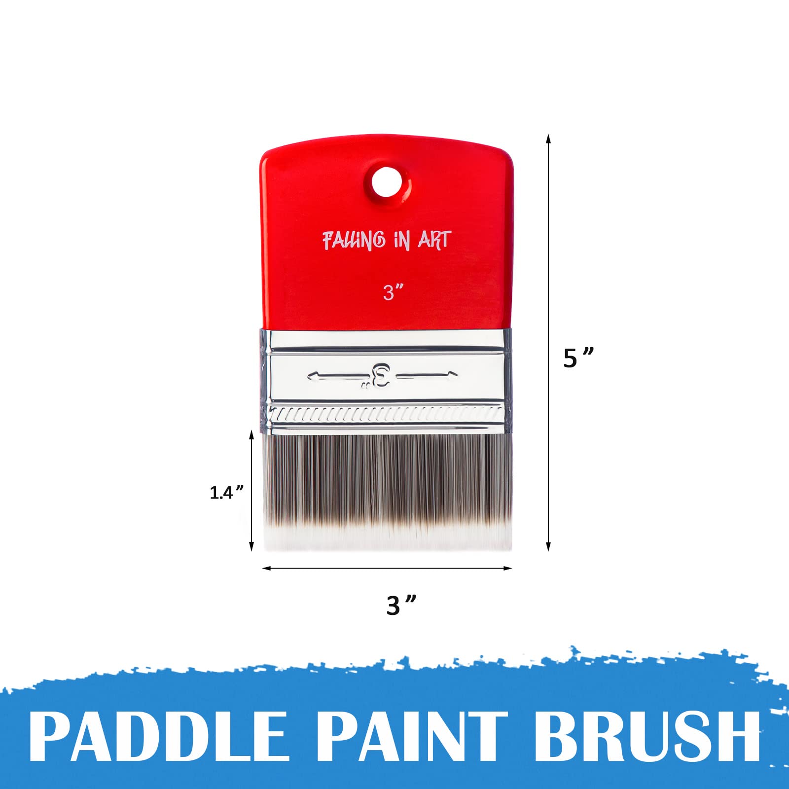 Falling in Art Pincel Plano de Paleta para Pintura al óleo y acrílica, 7,6 cm
