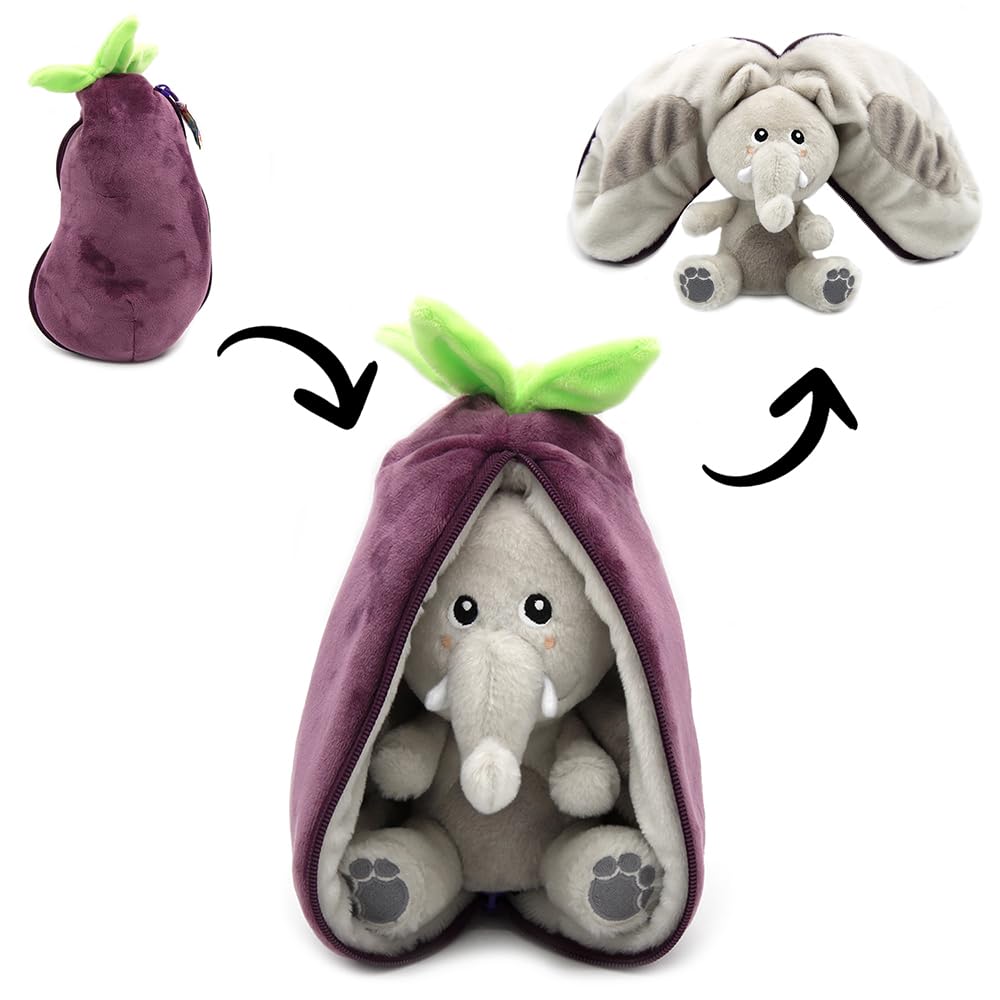 Amazon.com: LES DÉGLINGOS Flipetz Velvet The Elephant Plushie