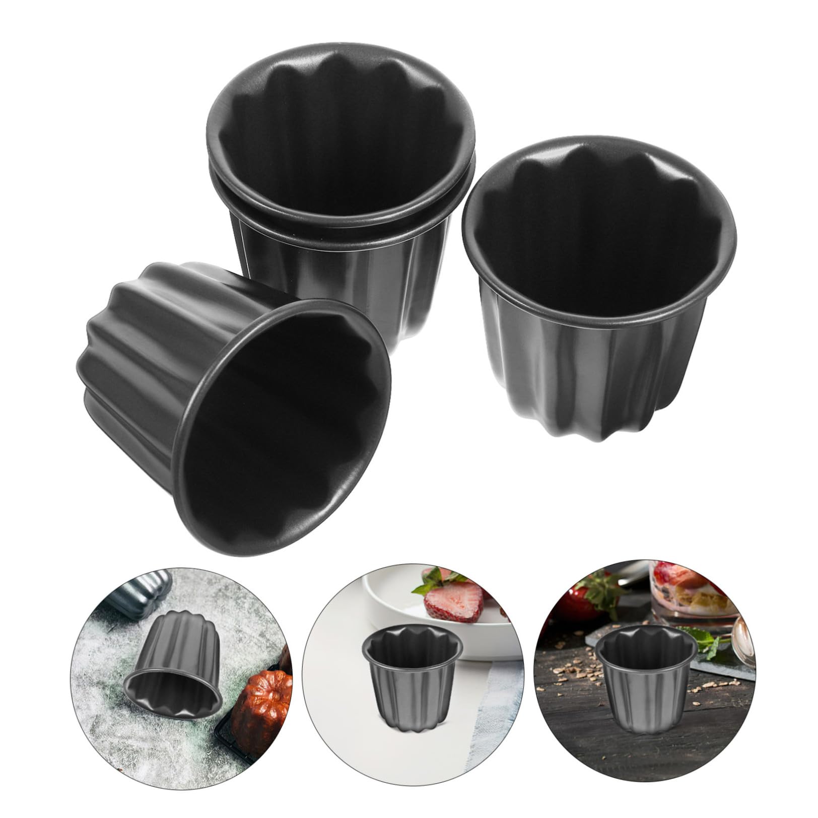 4 Stück Muffin Kuchen Formen aus Kohlenstoffstahl Multifunktionale Backformen mit Glatter Oberfläche für Backliebhaber in Heimischen Küche