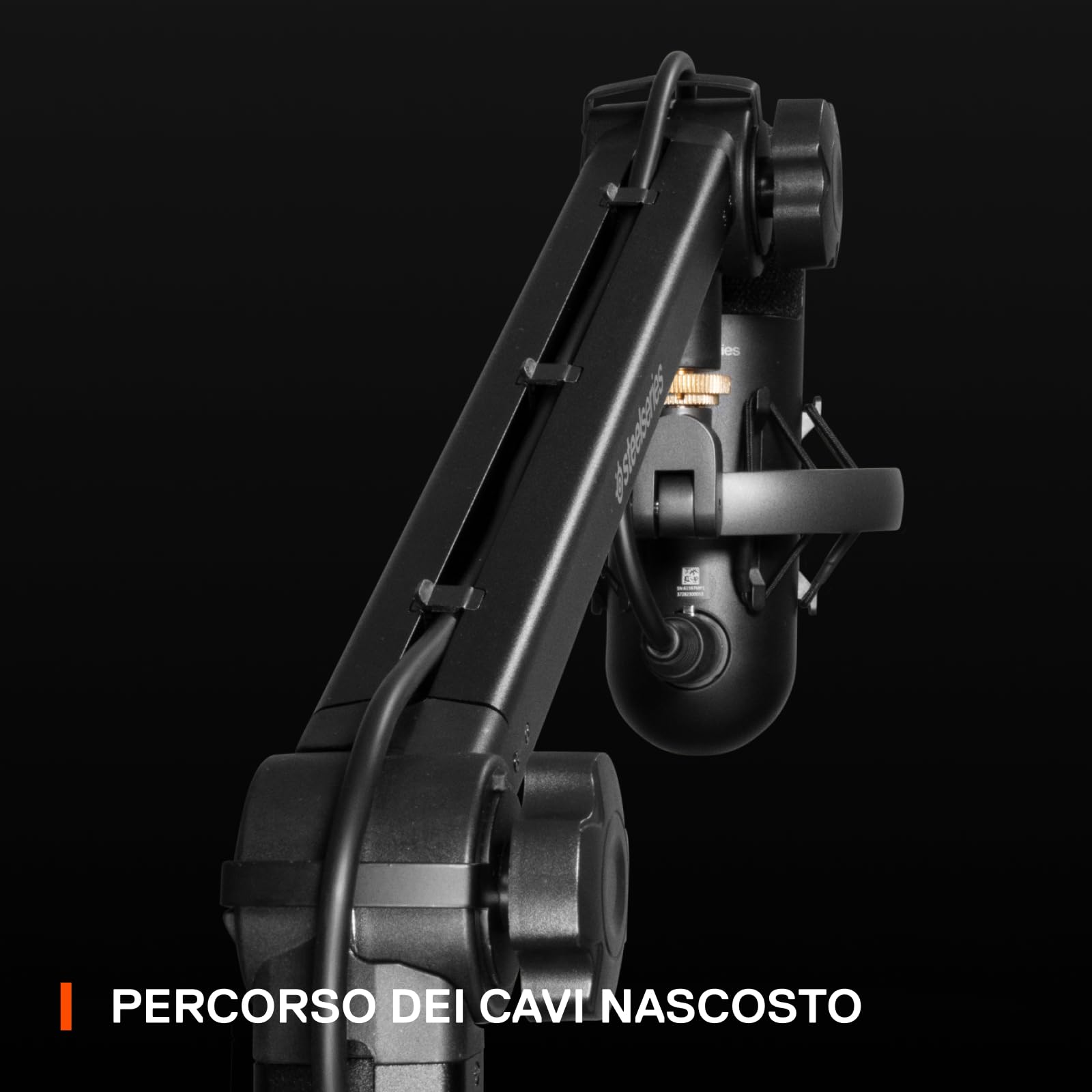 SteelSeries braccio pieghevole per microfono Alias - Per il gaming, lo streaming e il podcasting - Rotazione a 360° - Morsetto da scrivania - Design a forbice pieghevole - Adattatori da 3/8" e 5/8"