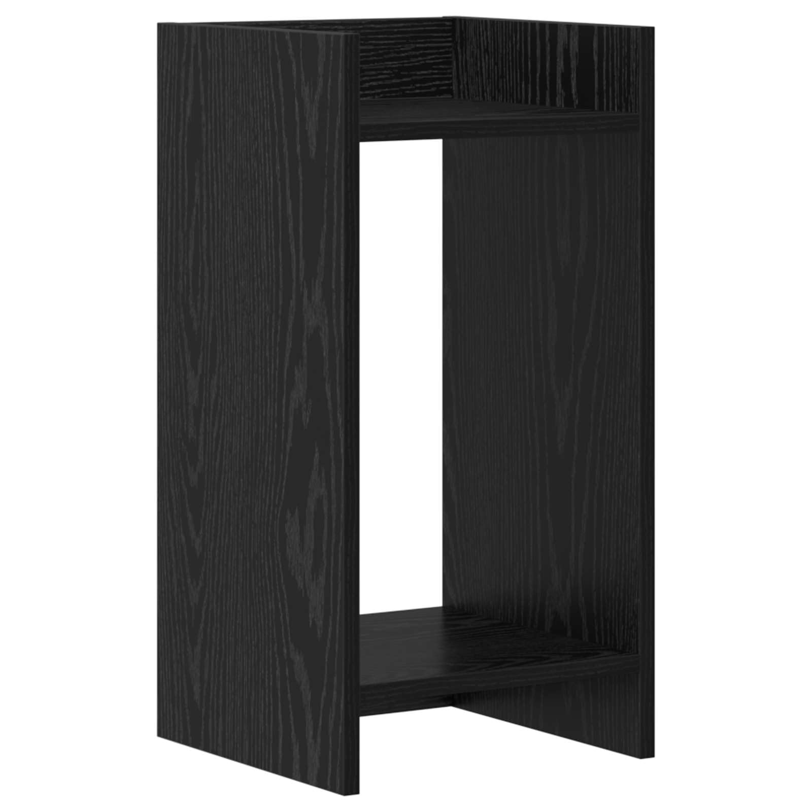 Pflanzenständer Schwarze Eiche 30x30x60 cm - Moderner Blumenhocker aus Holzwerkstoff für Innenbereich - Platzsparende Pflanzensäule mit 2 Regalböden für Blumentopf und Deko