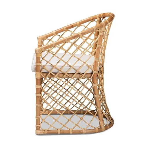 Baxton Studio Bohemian Dining Chair With White And Natural Brown Finish #TOP5
