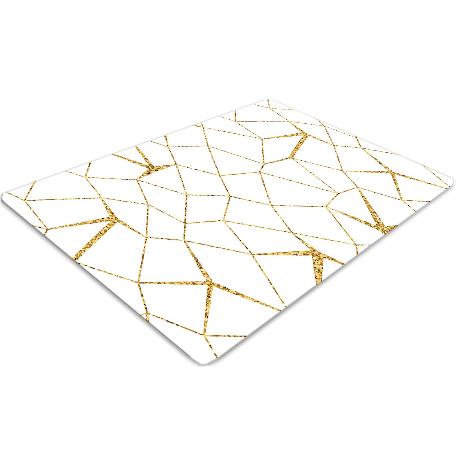 Protège-sol mosaïque dorée haut de gamme rectangulaire en PVC solide
