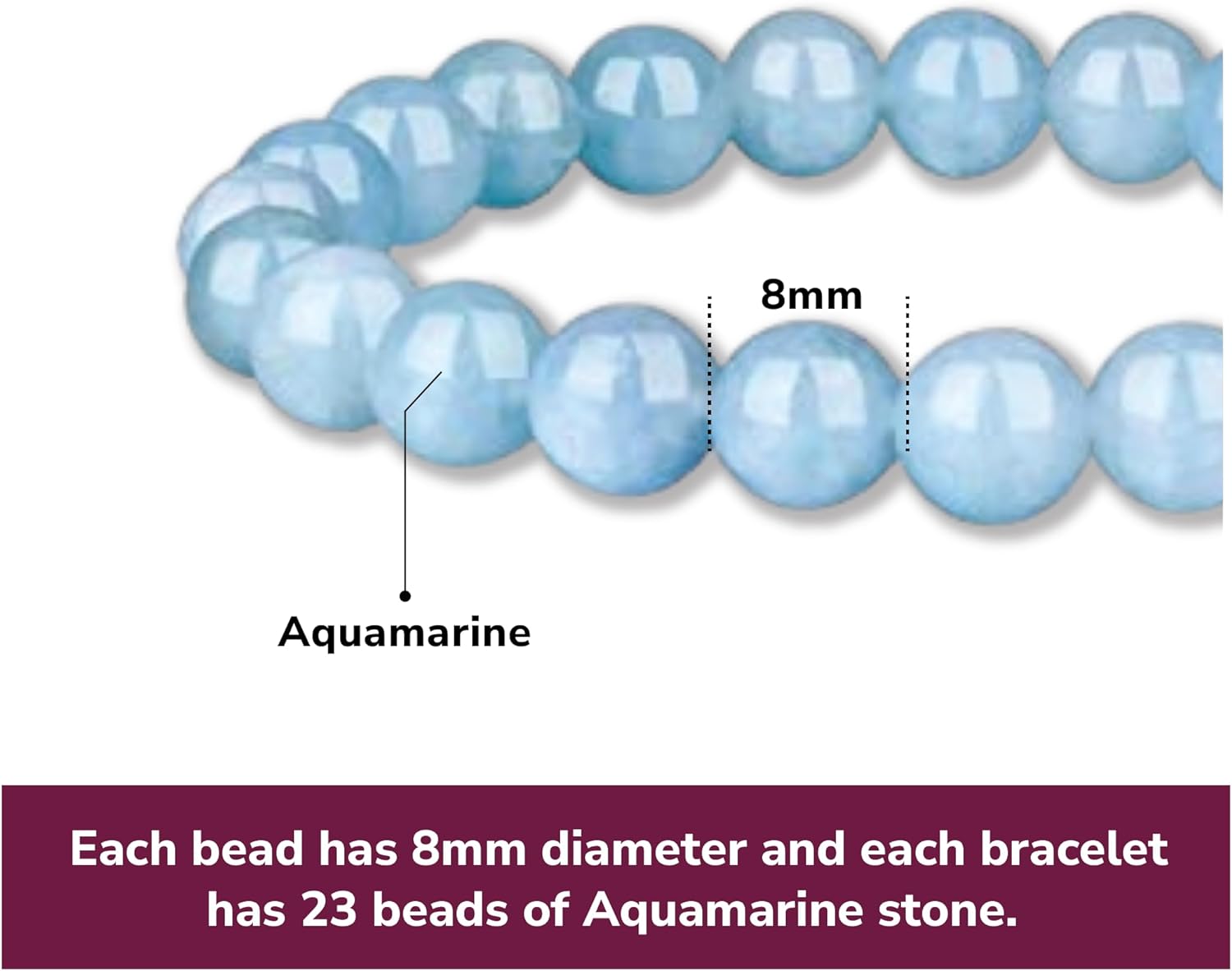 Crystal Vibe Natural Aquamarine Bracelet - Bring Positive Energy - Healing Stone Aquamarine Crystal Bracelet for Everlasting Joy - Image 3