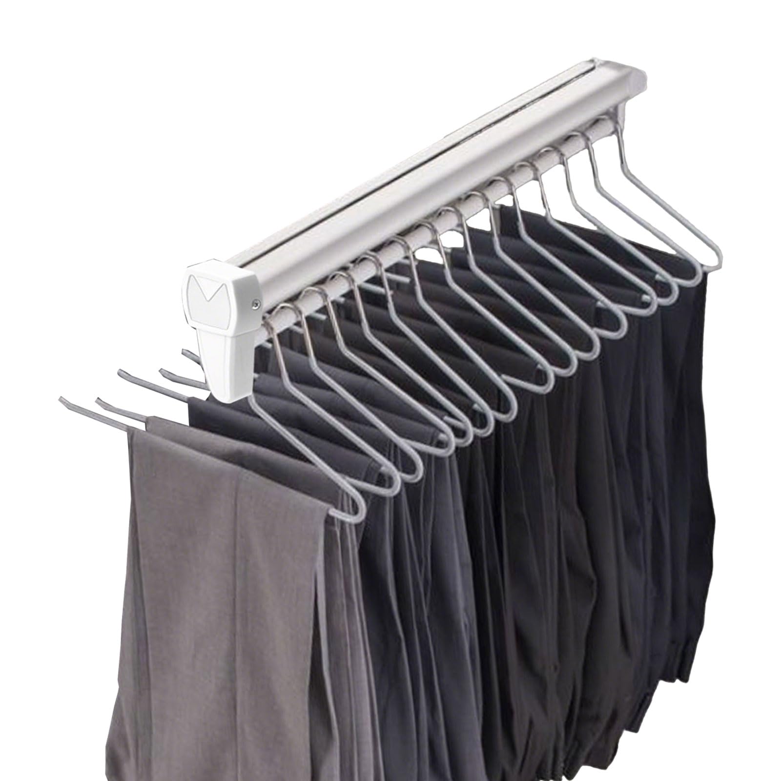 Appendiabiti estraibile regolabile da 31 cm, appendiabiti estensibile per riporre pantaloni e vestiti, supporto resistente fino a 30 kg, organizer salvaspazio per armadio per uso domestico