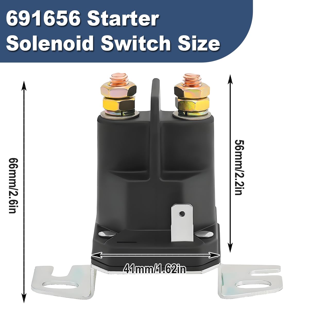 ZAMDOE 691656 Relè di Avviamento, 3 Pin, 12V, 555375GS, 790951 per Trombetta 812-1201-211-05, 812-1201-211-06, Interruttore solenoide di Ricambio per rasaerba, Occhiello da 5/16" e 1/4"